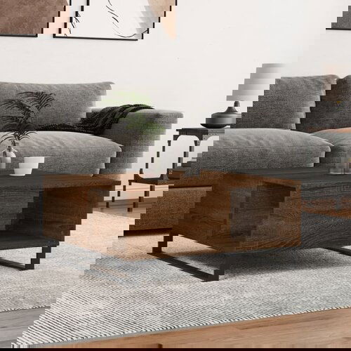 vidaXL Stolić za kavu smeđi hrast 80x80x36,5 cm konstruirano drvo Cijene