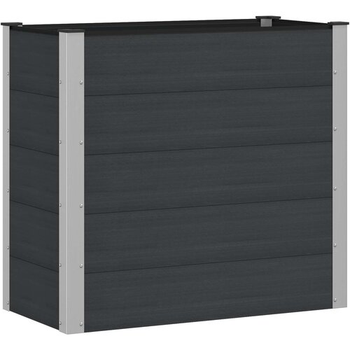 vidaXL Povišena gredica - Vrtna gredica Crna 100 x 50 x 91 cm WPC i aluminij - 100 x 50 x 91 cm Crna Cene