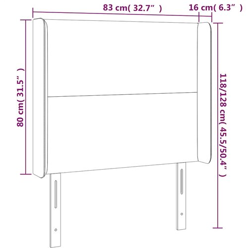  Uzglavlje s u&amp;scaron;ima tamnozeleno 83x16x118/128 cm bar&amp;scaron;unasto Slike