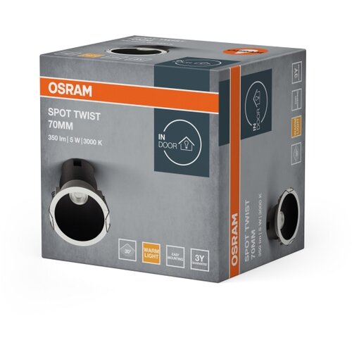 Osram LED ugradna svetiljka SPOT TWIST LED/5W/230V 3000K prečnik 7 cm bela/crna Slike