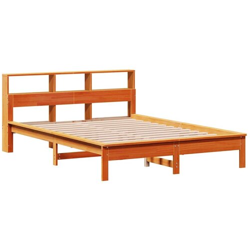  Krevet s regalom za knjige bez madraca 135 x 190 cm od borovine Slike