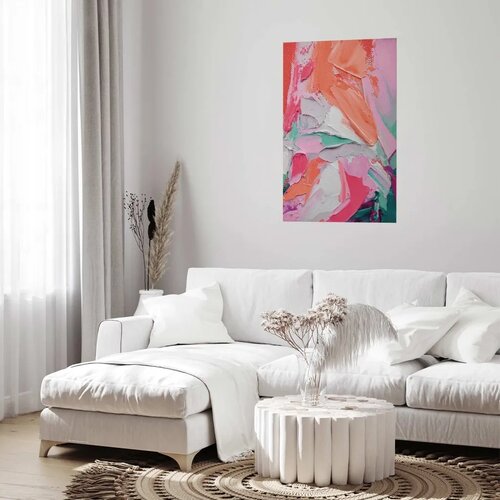  Plakat Pink Palette - vibrant shades of pink orange and green on canvas 40x60 Cijene