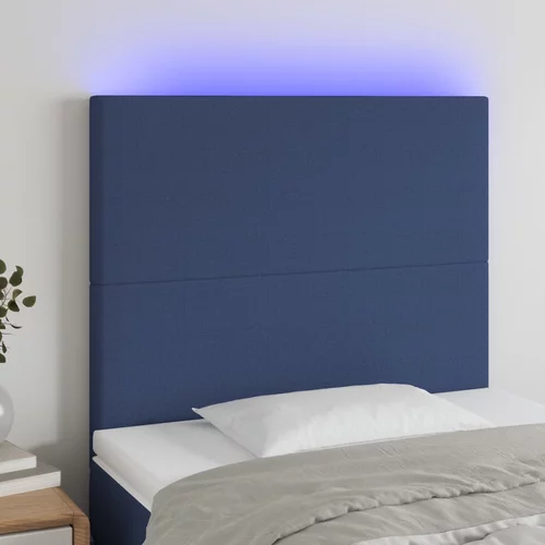 vidaXL LED uzglavlje plavo 80x5x118/128 cm od tkanine