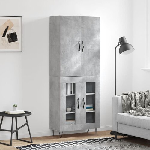 vidaXL Visoka komoda siva betona 69 5x34x180 cm od konstruiranog drva Cijene
