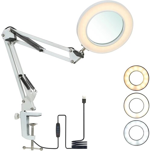 TOMSHINE LED povečevalna svetilka 8x s sponko Slike