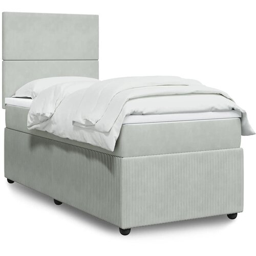 Box spring krevet s madracem svjetlosivi 90x190 cm bar&amp;scaron;unasti Slike