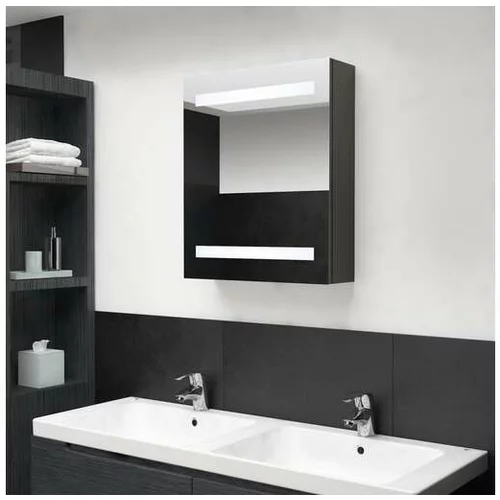  LED kopalniška omarica z ogledalom antracitna 50x14x60 cm