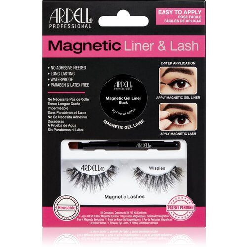 Ardell Magnetic Liner & Lash Wispies odtenek Black darilni set magnetne trepalnice Wispies 1 par + magnetno črtalo v gelu 2 g Black + čopič za črtalo 1 kos Cene