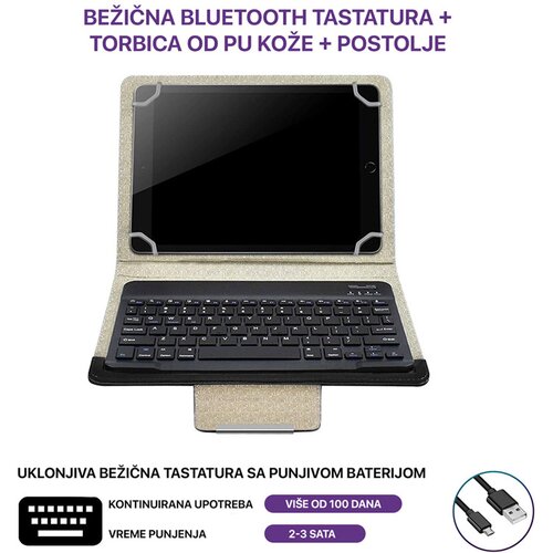  Futrola Leather 10-11 in sa bluetooth tastaturom crna Cene