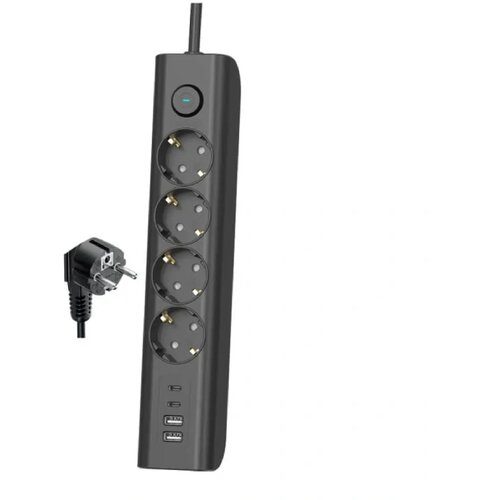 Elco Produžni kabl 13402 Četiri utičnice 2m Crni Cene