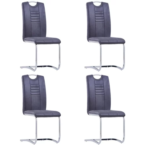  konzolne blagovaonske stolice sive 4 kom umjetna brušena koža