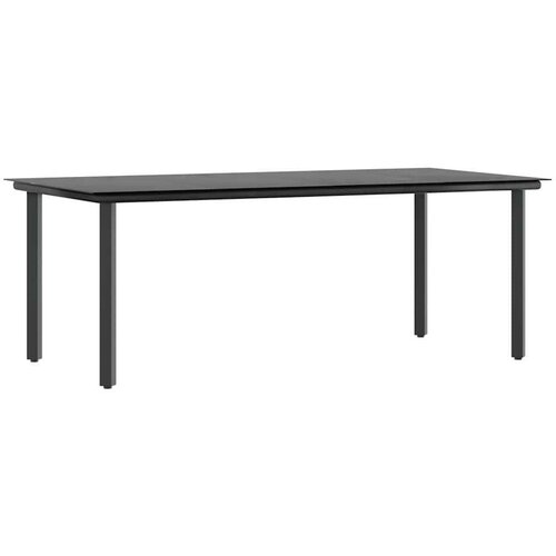  Vrtna garnitura - 6-dijelni vrtni blagovaonski set s jastucima crno Crna 200 x 100 x 74 cm 6 Slike