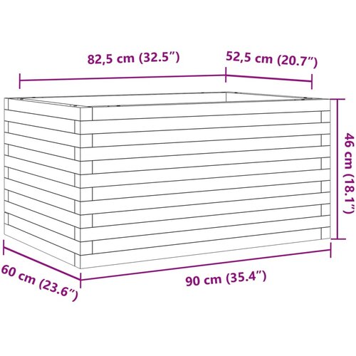  Vrtna sadilica 90x60x46 cm od masivne borovine Slike