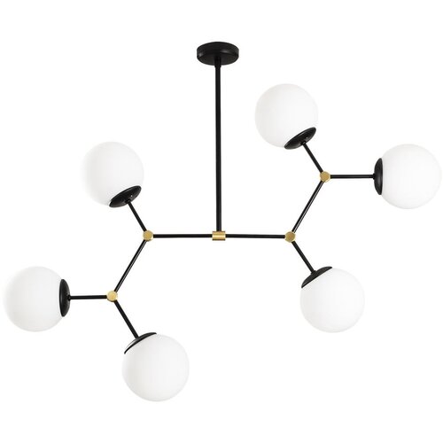 Opviq lights crna viseća svjetiljka za 6 žarulja Damar Slike