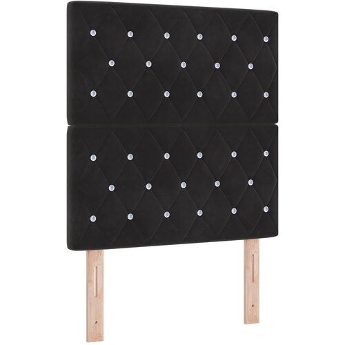 VidaXL Vzglavje s kristalnim gumbom tapecirano črno 80 cm pli&amp;scaron;asto, Vzglavje s kristalnim gumbom tapecirano črno 160 cm pli&amp;scaron;asto Slike