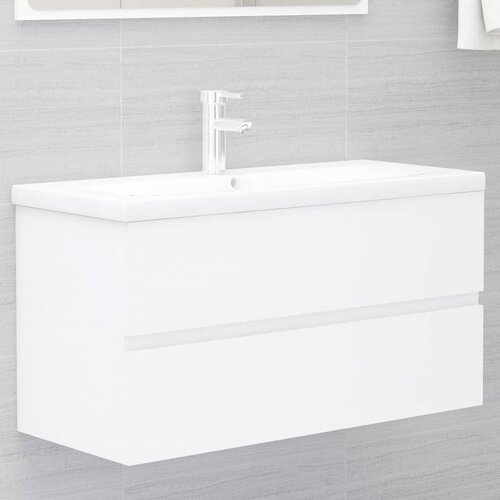 Ormarić za umivaonik bijeli 90 x 38,5 x 45 cm konstruirano drvo Cene