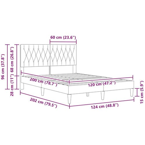  Okvir za krevet Ružičasta 120 x 200 cm Bar&amp;scaron;un - Ružičasta 120 x 200 cm Slike
