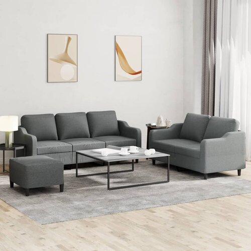 vidaXL 3-dijelni set sofa s jastucima tamnosivi od tkanine Cijene
