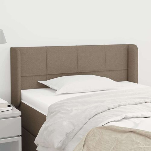  Vzglavje z u&amp;scaron;esi taupe 93x16x78/88 cm blago, (20739745) Slike