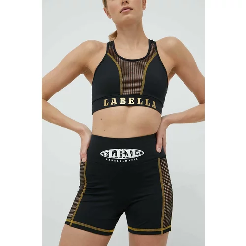 LaBellaMafia Kratke hlače za trening Boxer za žene, boja: crna, s tiskom, visoki struk