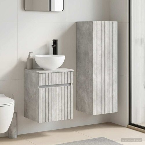  Set namje&scaron;taja za kupaonicu 2 kom. Betonska siva 33 x 34.5 x 100 cm Cijene