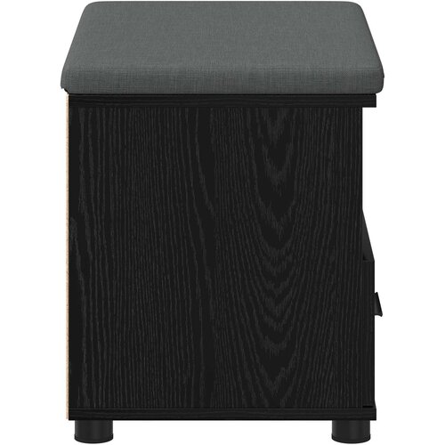  Klupa za hodnik s jastukom s policom Crni Hrast 60 x 38 x 46 cm Slike