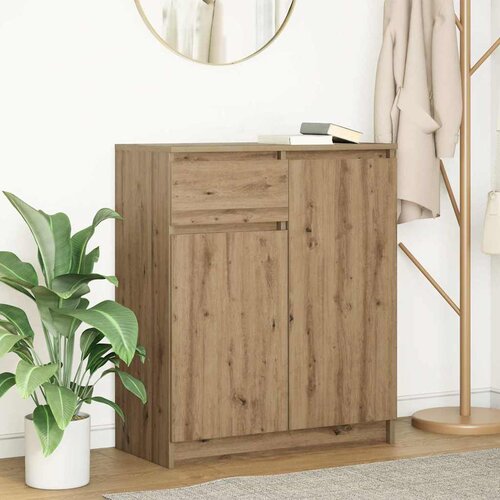 VidaXL Komoda s predalom artisan hrast 71x35x84 cm inženirski les Slike