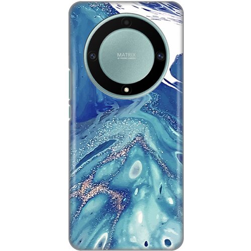  Silikonska maska za Honor Magic 5 Lite Blue Marble Print plava Slike