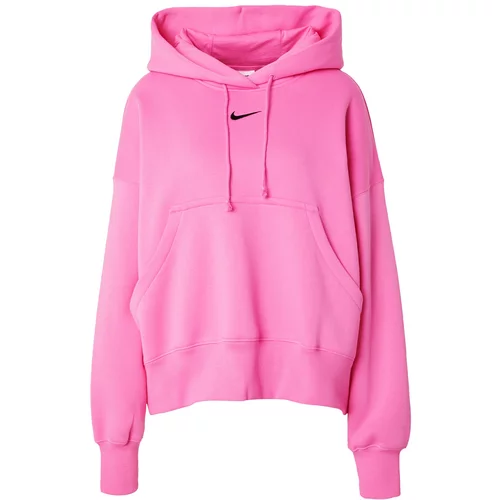 Nike Sportswear Sweater majica 'Phoenix Fleece' ružičasta / crna