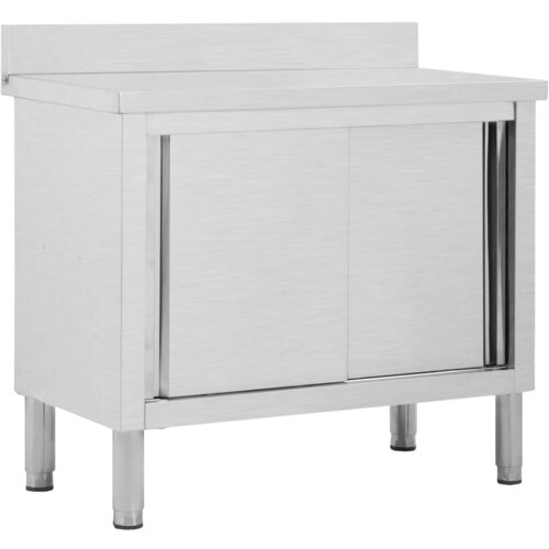 Furnova Delovna miza z drsnimi vrati 100x50x(95-97) cm nerjaveče jeklo, (21945178) Slike