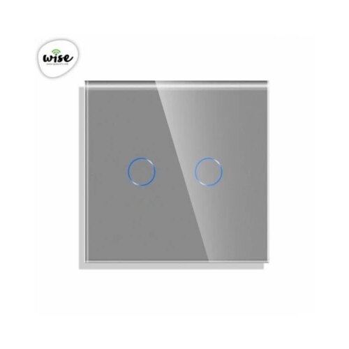 Wise wifi + rf pametni prekidač, 2 tastera - stakleni panel sivi Cene