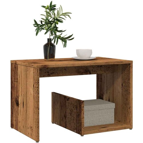 vidaXL Stranska miza Old Wood 59x36x38 cm Inženirski les Cene