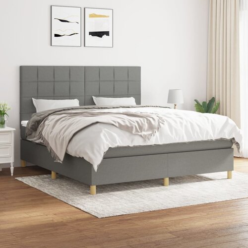 The Living Store Box spring postelja z vzmetnico temno siva 160x200 cm blago - Box Spring Postelja, (21503719) Cene