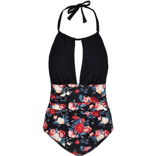 CUPSHE ženski jednodelni kupaći kostim J33 crno-cvetni Slike