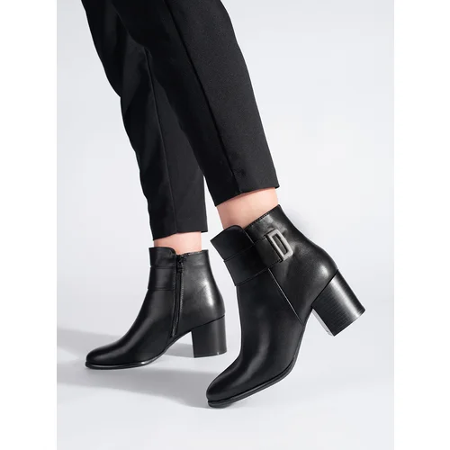 Sergio Leone Classic elegant black ankle boots on a heel by