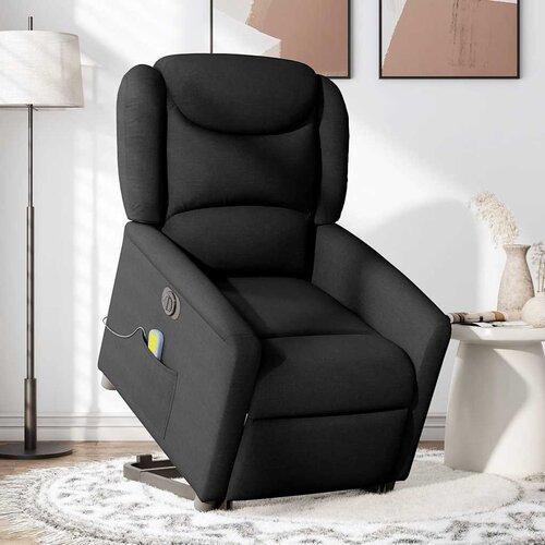 Maison Chic Električni masažni naslanjač - Relax naslanjač s funkcijo vstajanja črn, (22061817) Cene