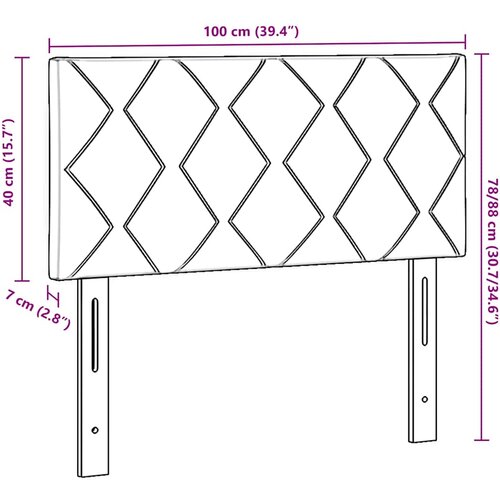  LED glava kreveta Krema 100 cm tkanina Slike