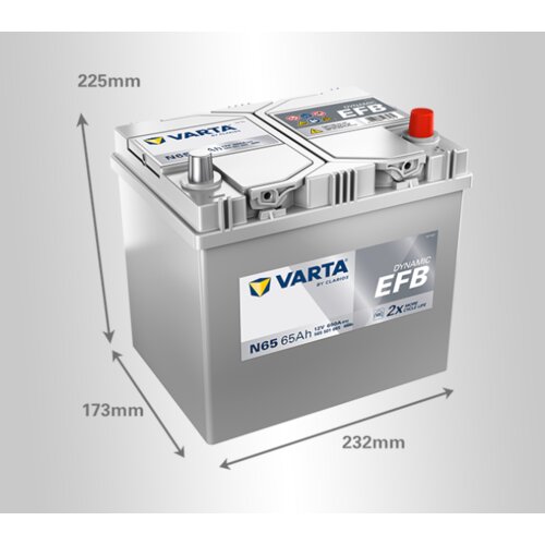Varta akumulator asia efb blue dynamic, 12V, 65Ah Slike