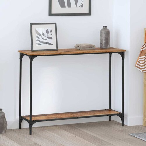 vidaXL Konzolna stolica s policom Staro drvo 101 x 30.5 x 75 cm Cijene