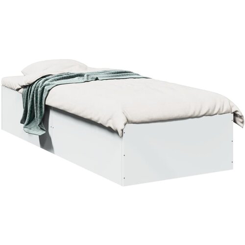 vidaXL Posteljni okvir bel 75x190 cm inženirski les Cene