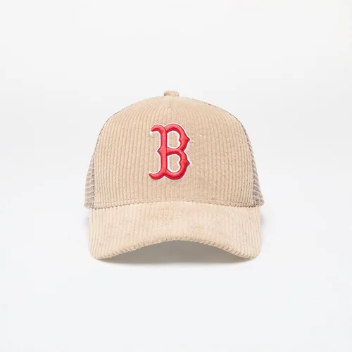 New Era MLB Boston Red SoxCord 9FORTY E-Frame Adjustable Trucker Cap Beige Universal