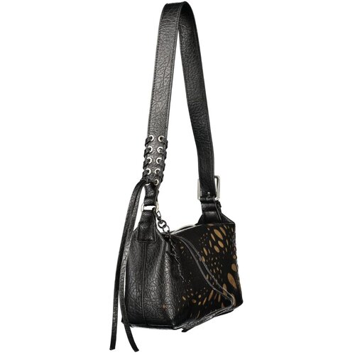 Desigual ženska crossbody torbica s perforacijom i resama 16x8x24 cm crna Slike