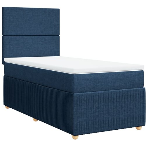 vidaXL Box spring postelja z vzmetnico modra 90x190 cm blago, (21290968) Cene