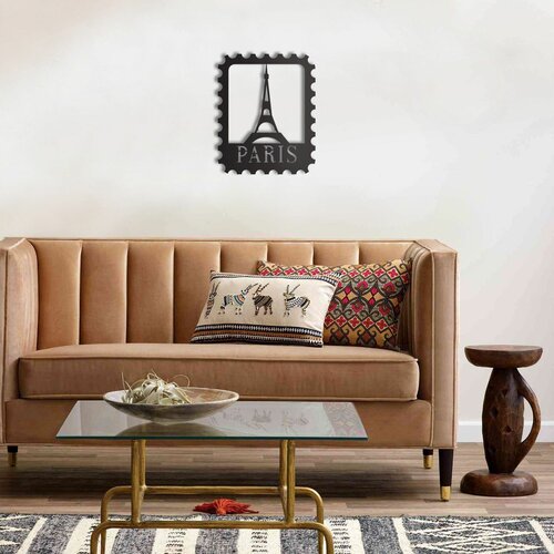 Wallity paris stamp black decorative metal wall accessory Slike
