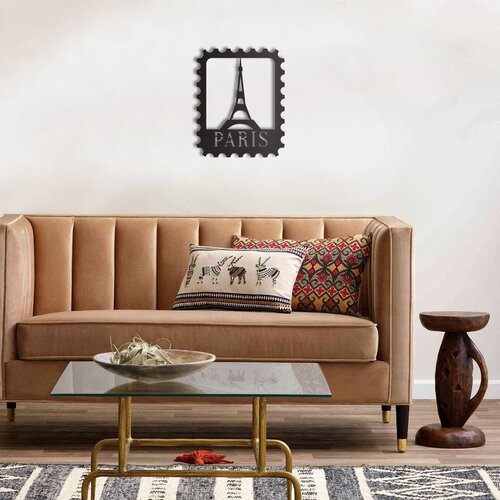 Wallity paris stamp black decorative metal wall accessory Cene