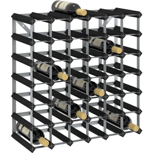 vidaXL stalak za vino za 42 boce crni od masivne borovine Cene