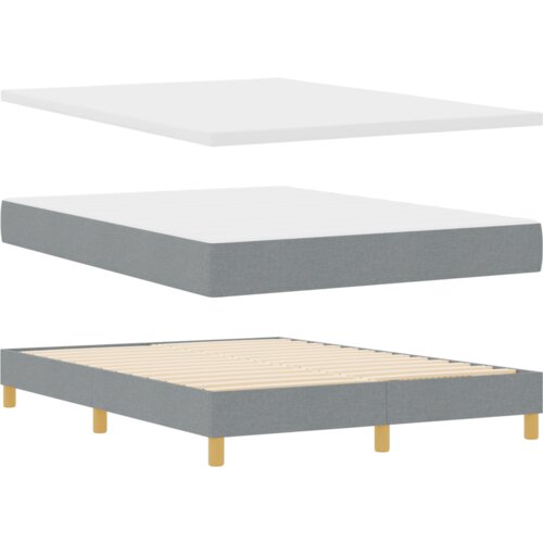  Krevet sa oprugom s jastukom svjetlosive boje 160x200 cm Slike