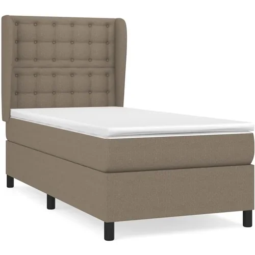 vidaXL Box spring postelja z vzmetnico taupe 80x200 cm blago, (20895644)