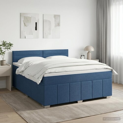  Boxspring krevet s madracem Plava 160 x 200 cm Tkanina Cene