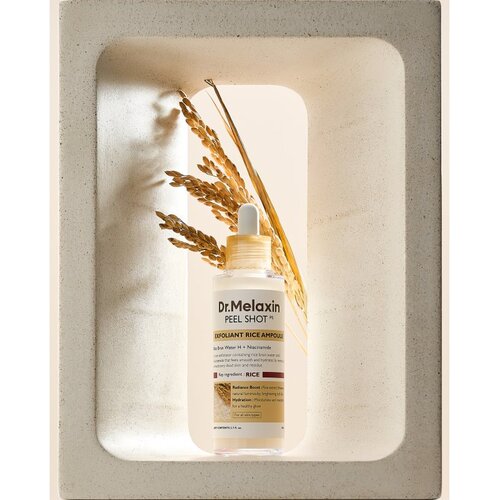 Dr. Melaxin Peel Shot Exfoliating White Rice Ampoule eksfoliacijski piling serum za posvetlitev in zgladitev kože 80 ml Slike